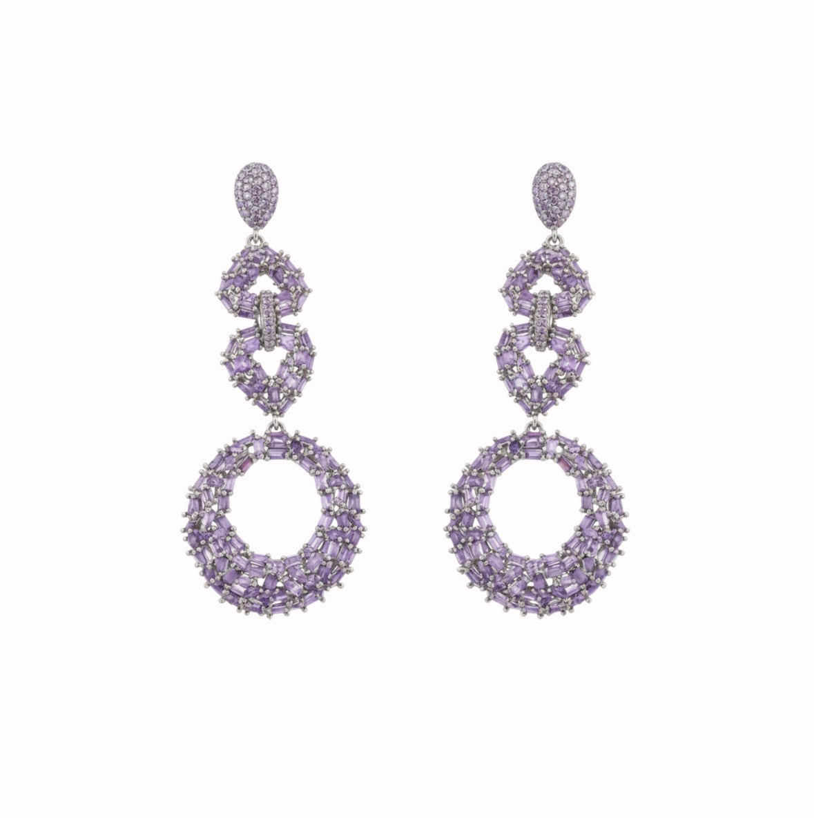 Purple Drop Earrings