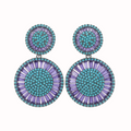 Blue Purple Statement Earrings