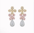 Three Tone Gold Earrings