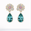 Gold Green Earrings