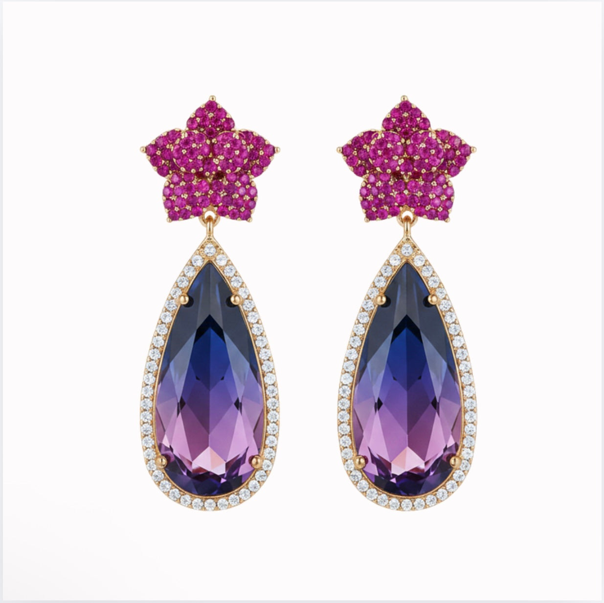 Pink Purple Earrings