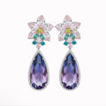 Pink Purple Drop Earrings