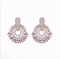 Pink Purple Statement Earrings