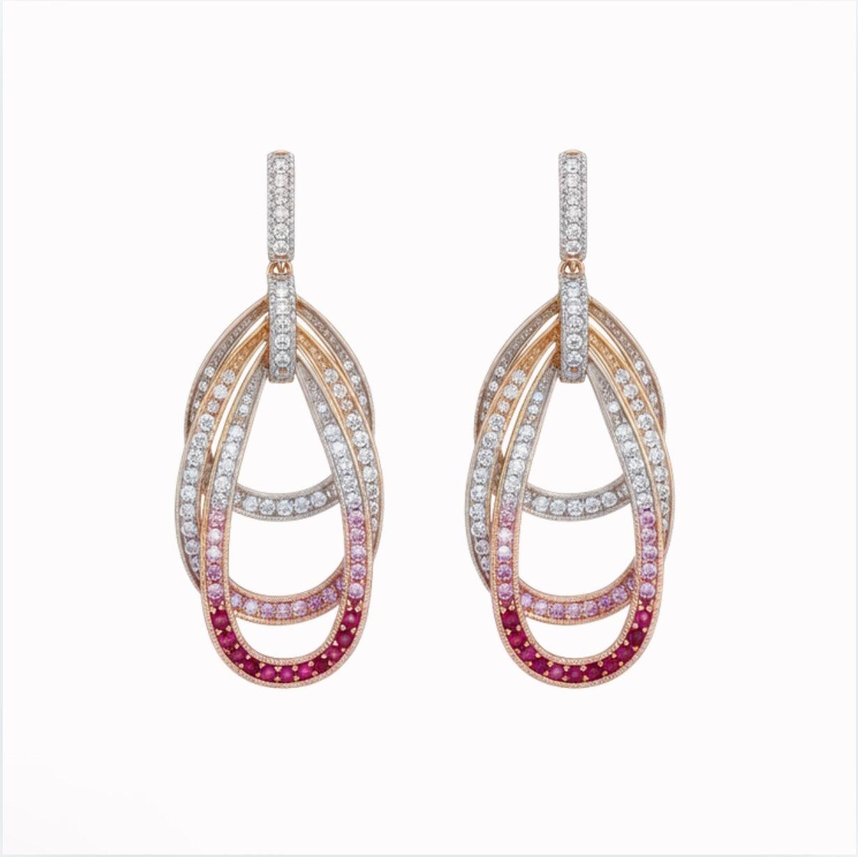 Gold Pink Earrings