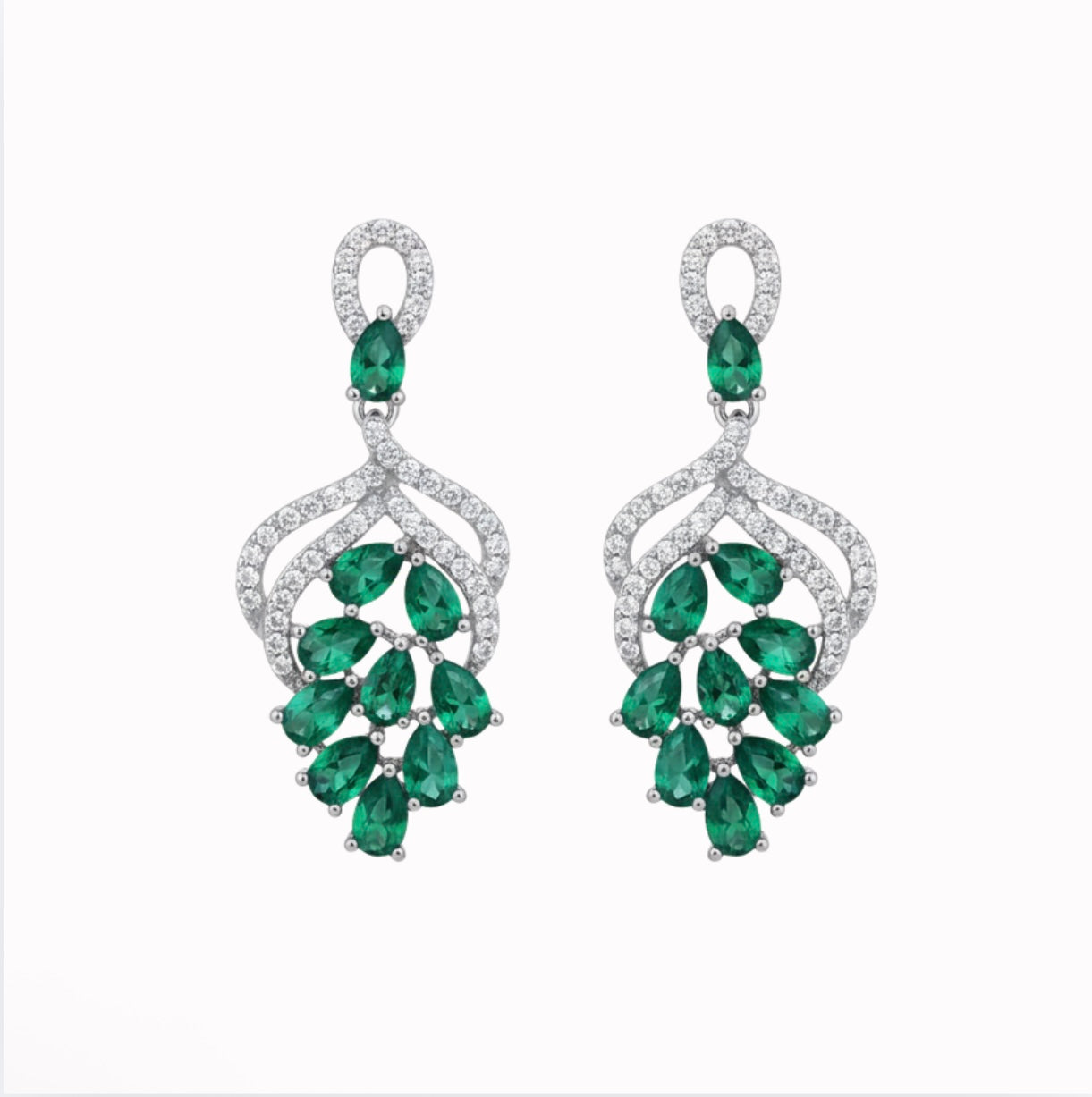 Green Statement Earrings