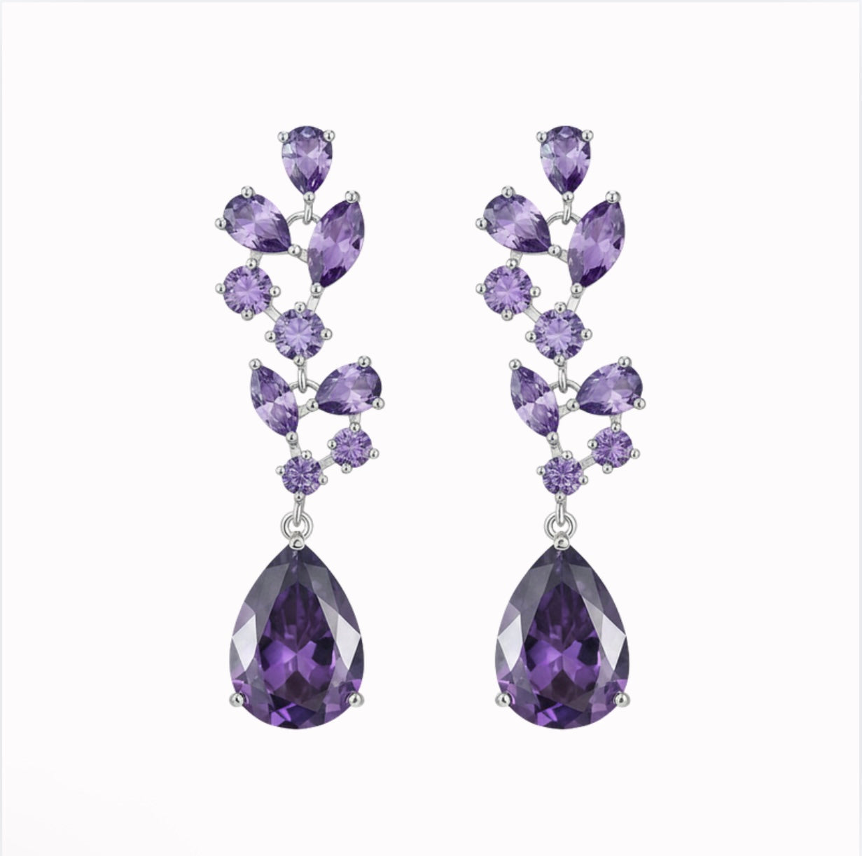 Purple Drop Earrings
