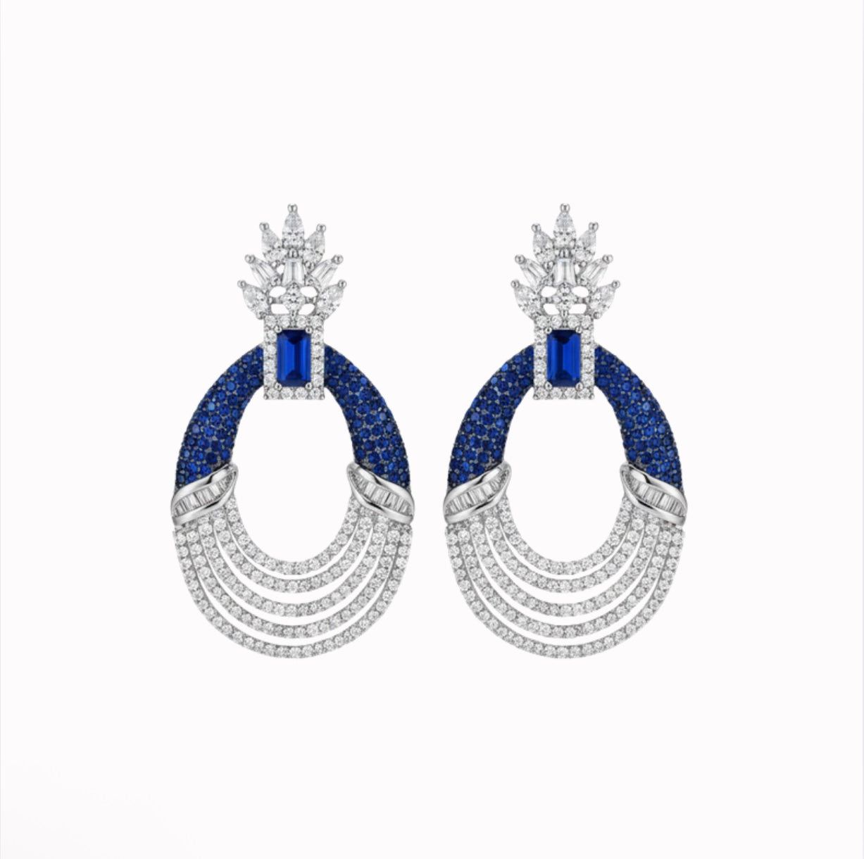 Navy Statement Earrings
