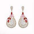Gold Pink Red Earrings