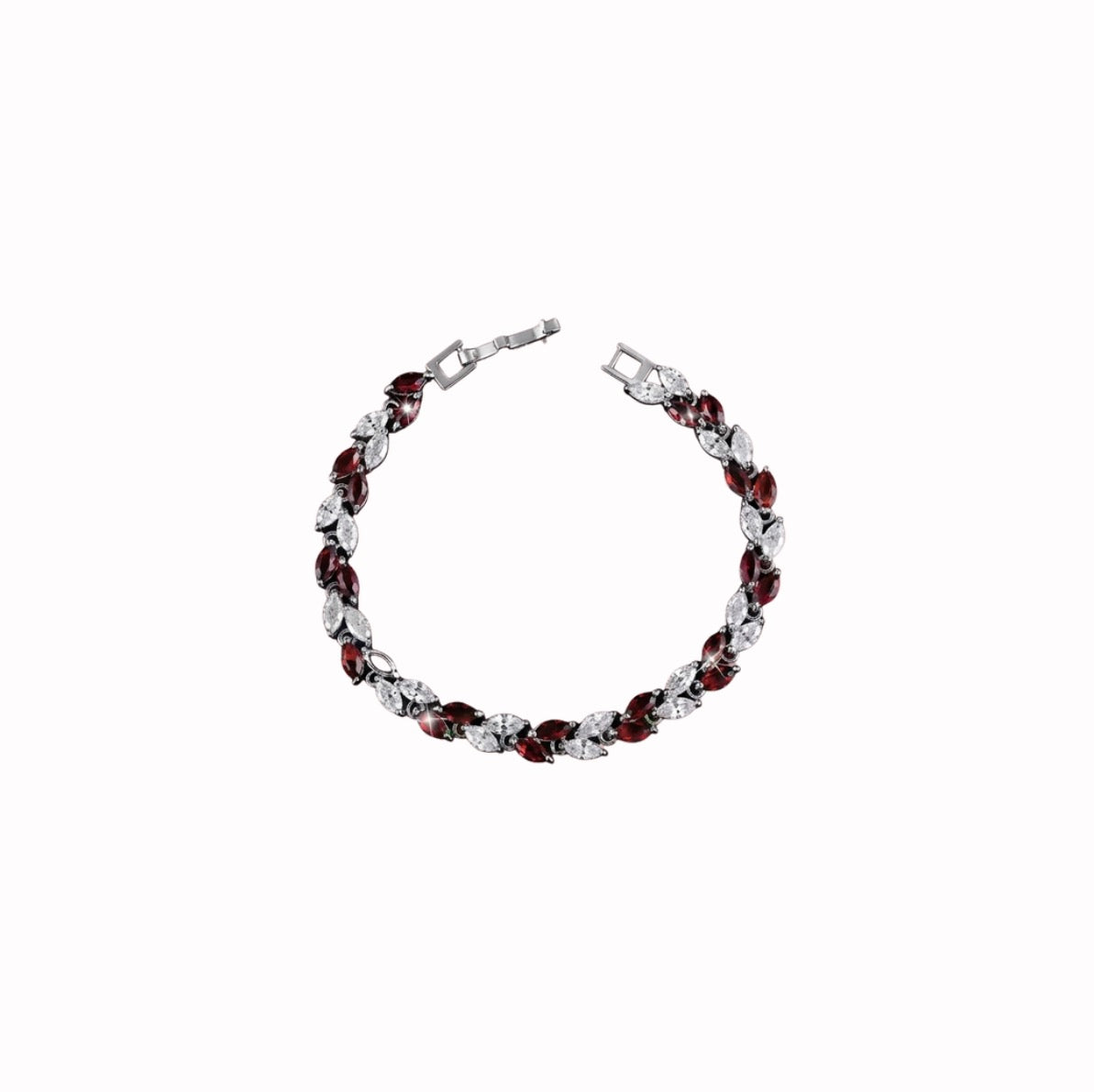 Silver Red Accent Bracelet