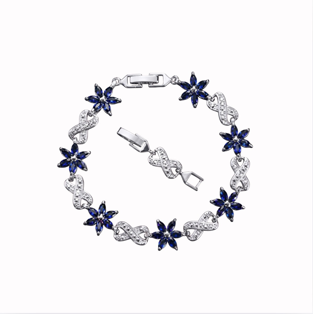 Silver Navy Blue Bracelet