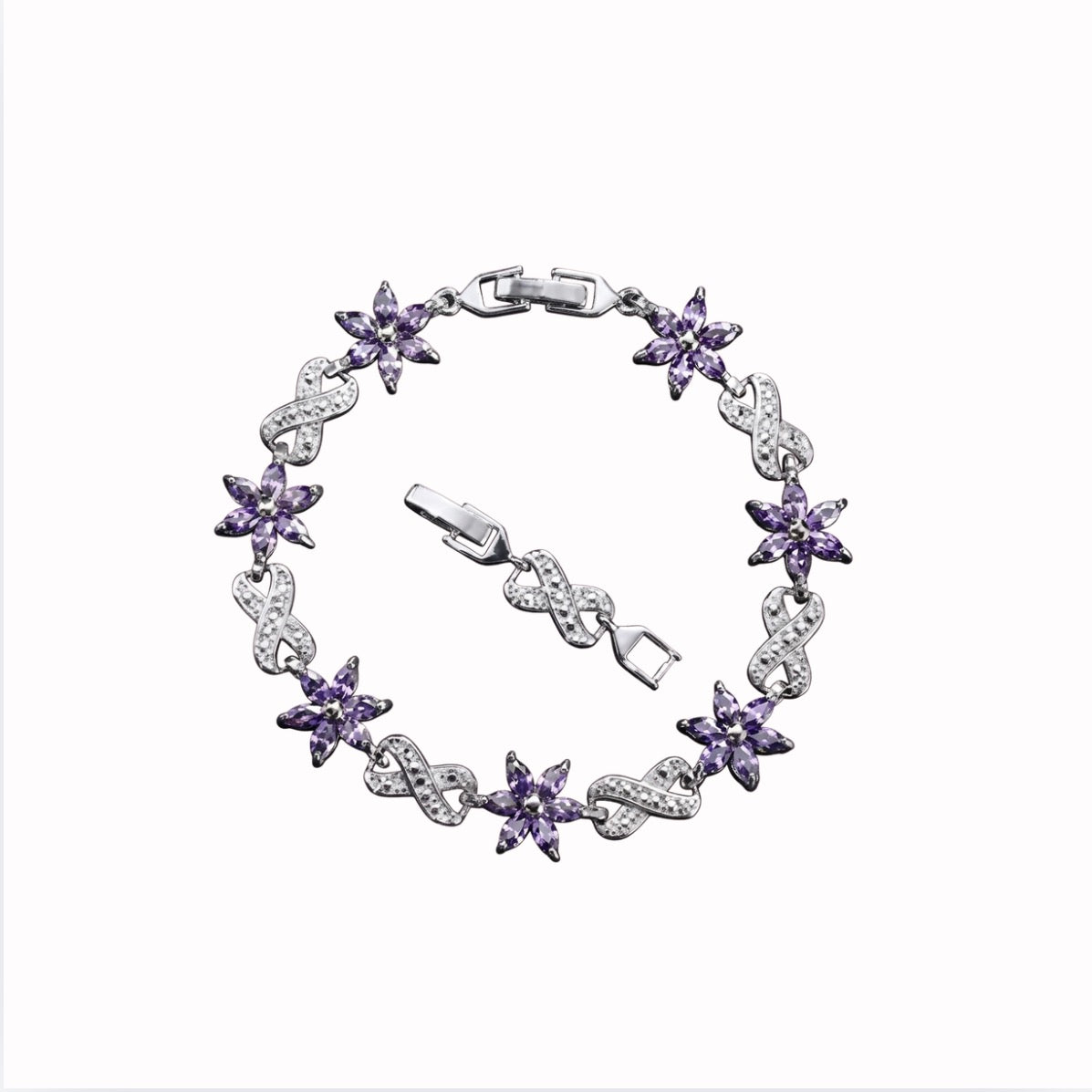 Silver Purple Accent Bracelet