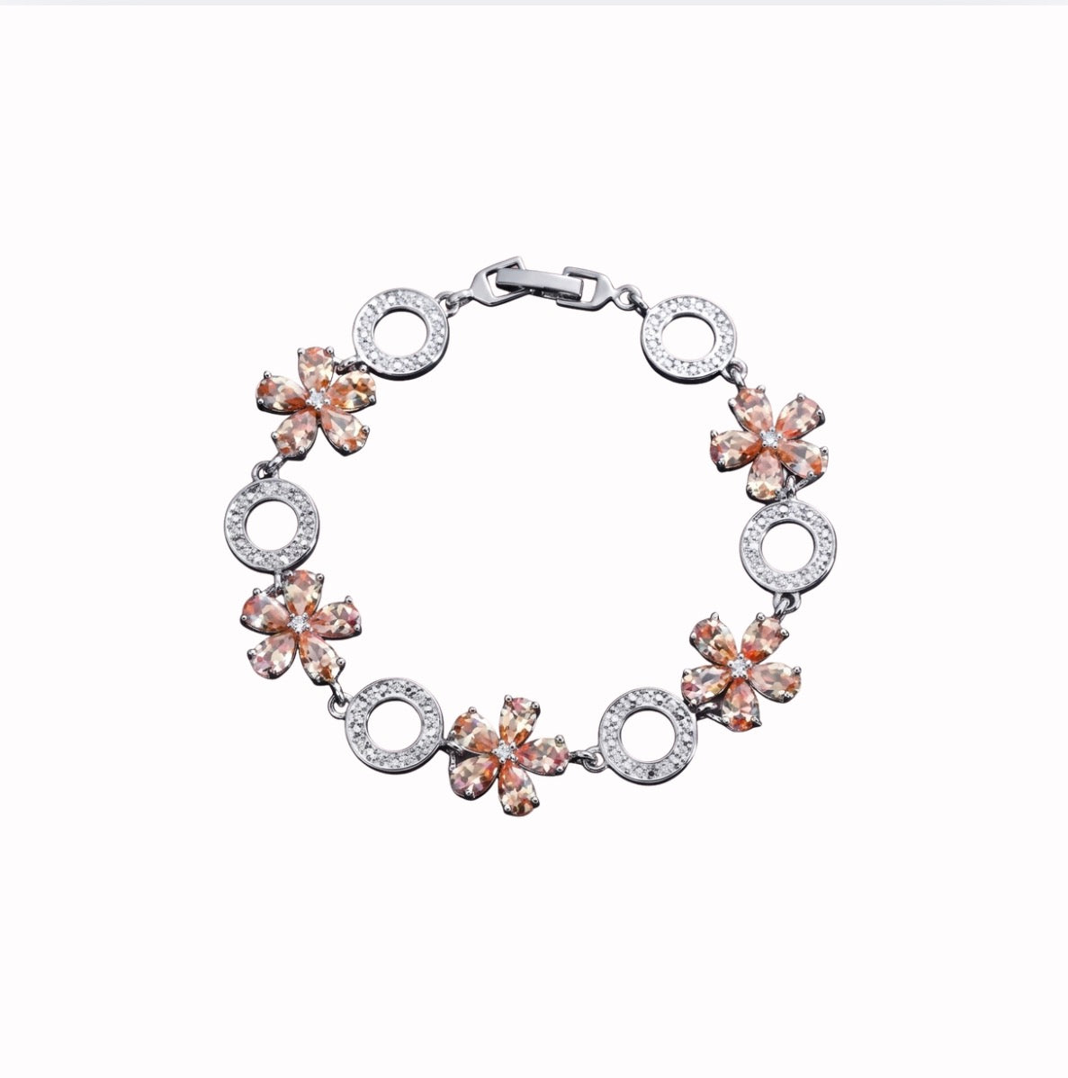 Silver Orange Glow Bracelet
