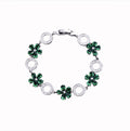 Silver Green Glow Bracelet