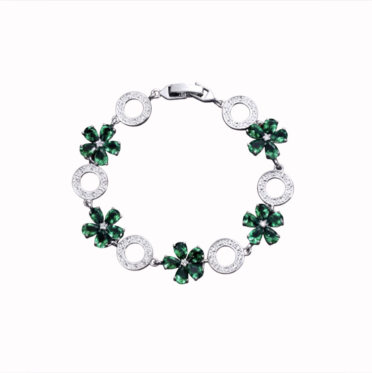 Silver Green Glow Bracelet
