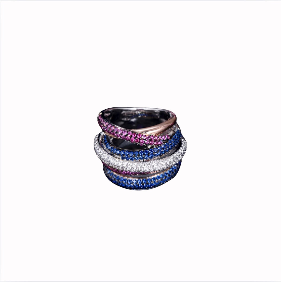 Multicolor Accent Statement Ring