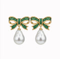 Green Pearl Earrings