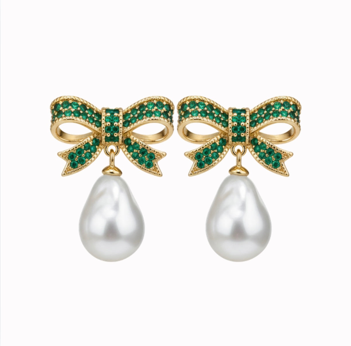 Green Pearl Earrings
