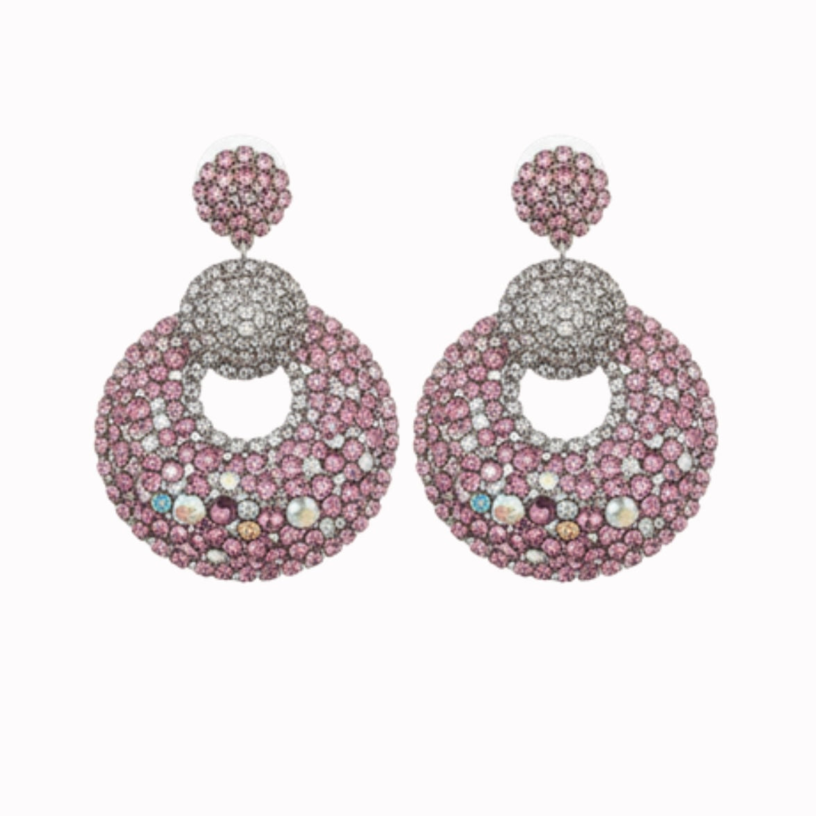 Silver Pink Earrings