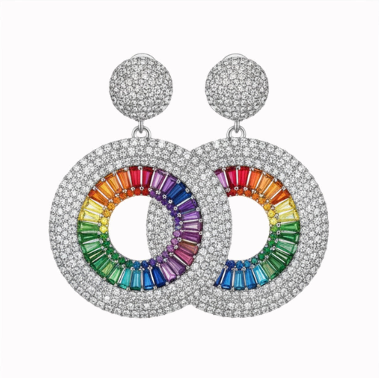 Silver Multicolor Earrings