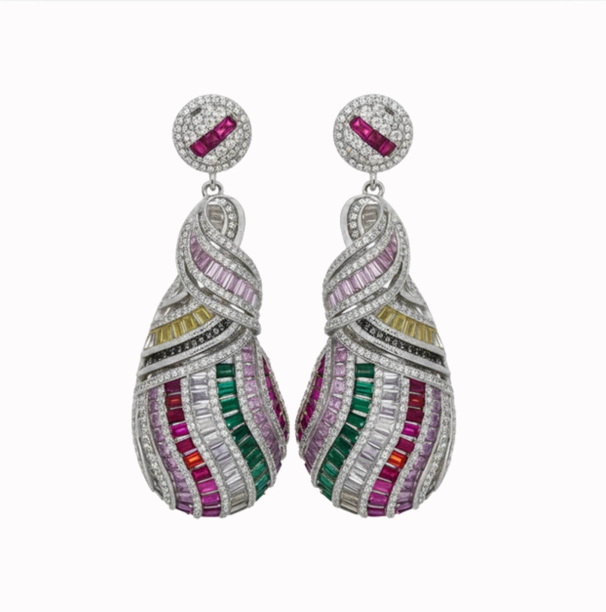 Silver Multicolor Earrings