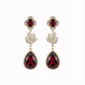 Gold Red Earrings
