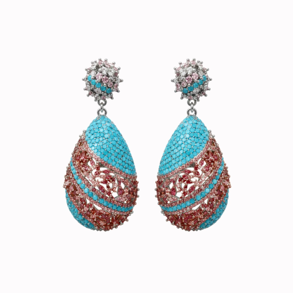 Pink Blue Earrings