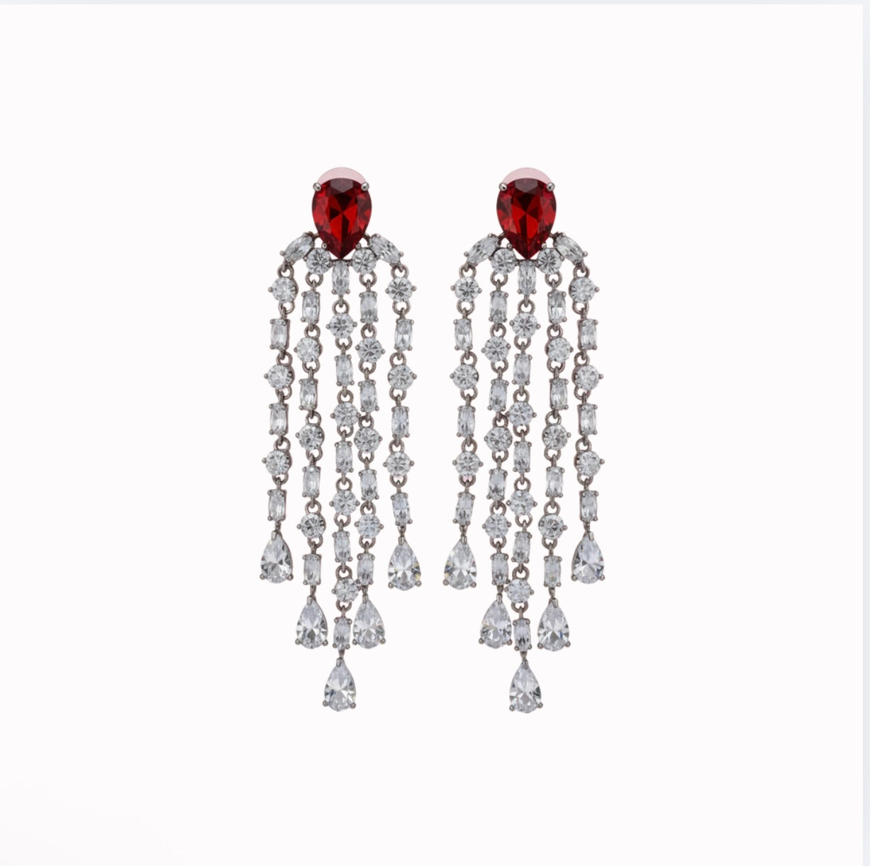 Ruby Red Drop Earrings