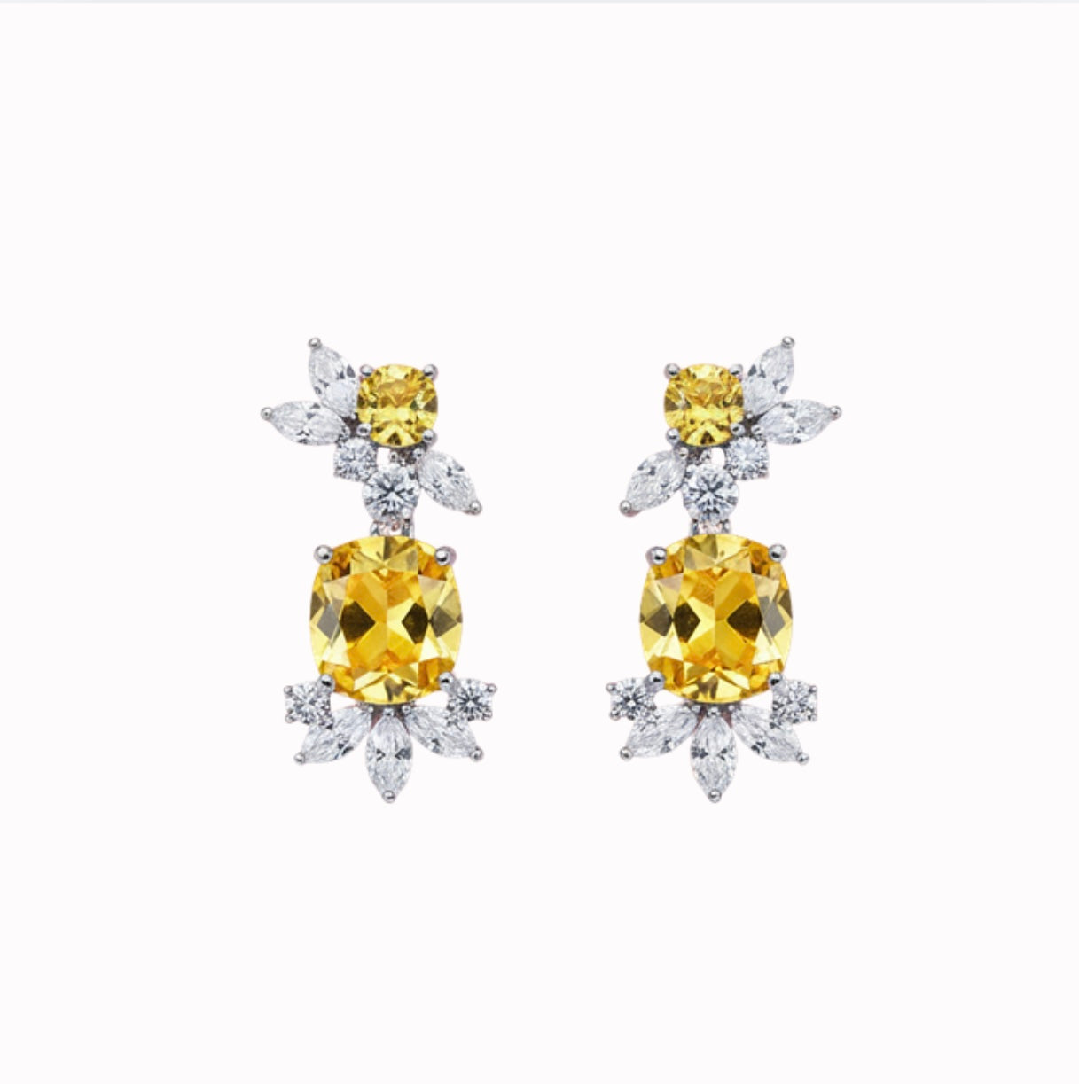Yellow Drop Statement Earrings