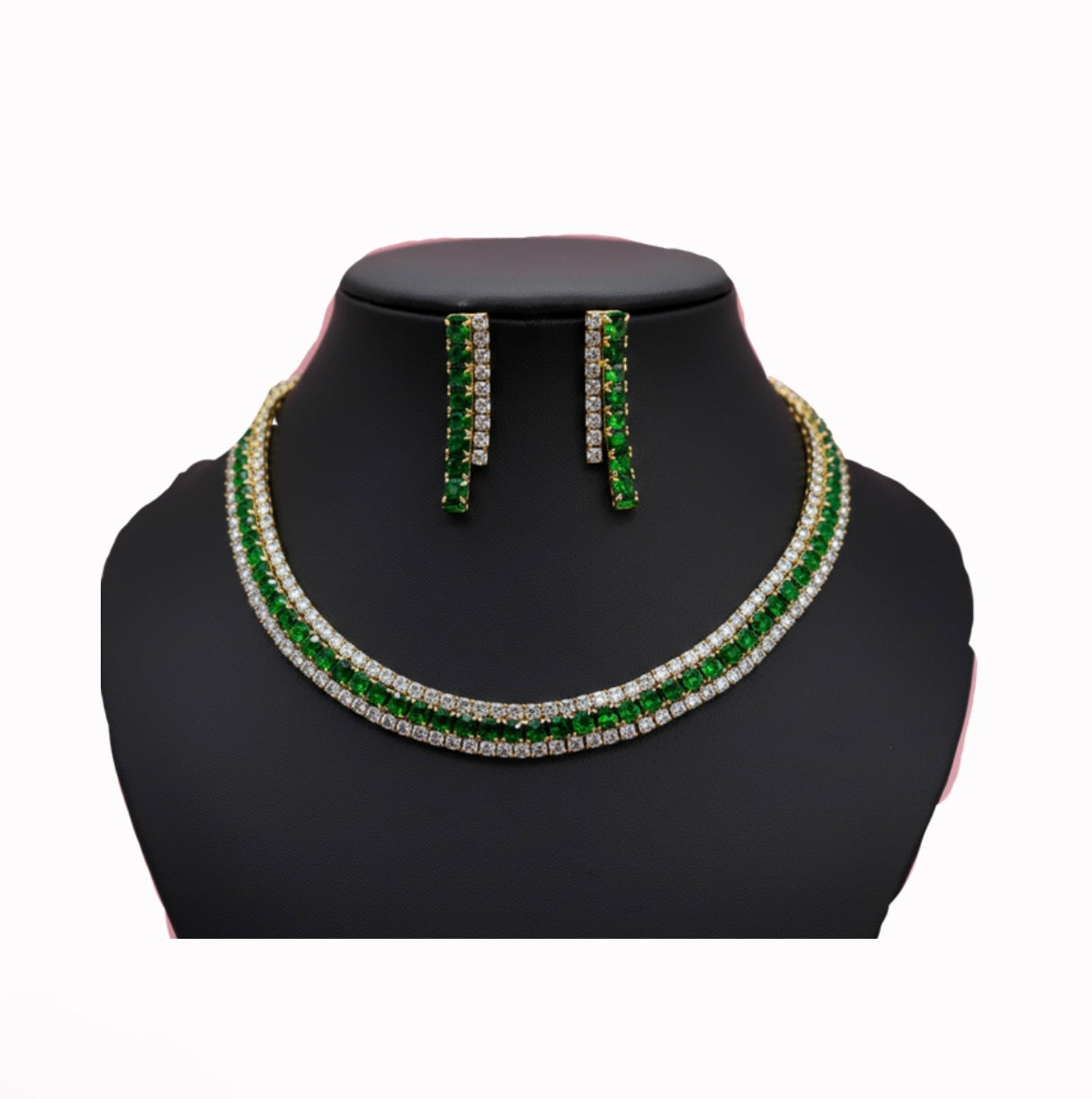 Emerald Green Earrings Set