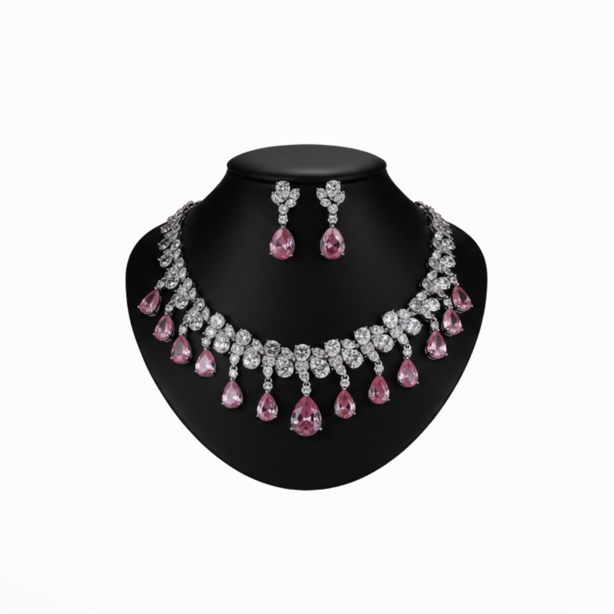 Soft Pink Statement Earrings Set