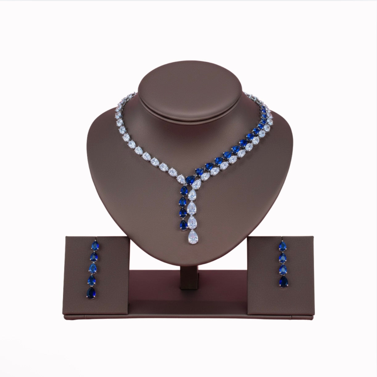 Royal Blue Statement Earrings Set